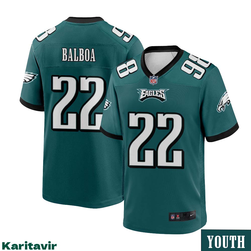 Rocky Balboa Youth Green Jersey, 22 Eagles Jersey Karitavir Eagles